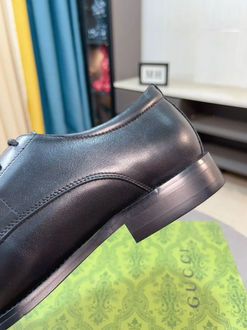 Men's Men's Shoes 💰520🌹🌹【GUCCI】The most popular classic Gucci leather shoes. Synchronized with the official website, the upper is made of Italian first-layer cowhide ➕cowhide lining, with unique brand and unique craftsmanship. Highlighting the hot style of the new year. Stop hesitating, stop wandering, get it now. Number: 38--44